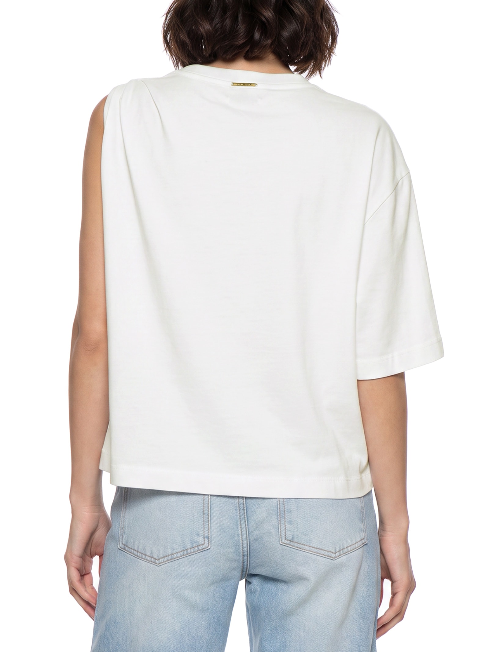 Camiseta Feminina Assimétrica Com Metal Off White My Favorite