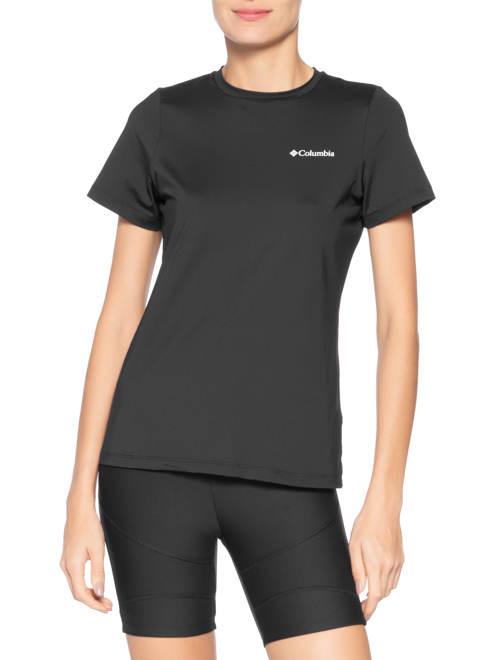 Camiseta Feminina Aurora II Manga Curta Preto Columbia