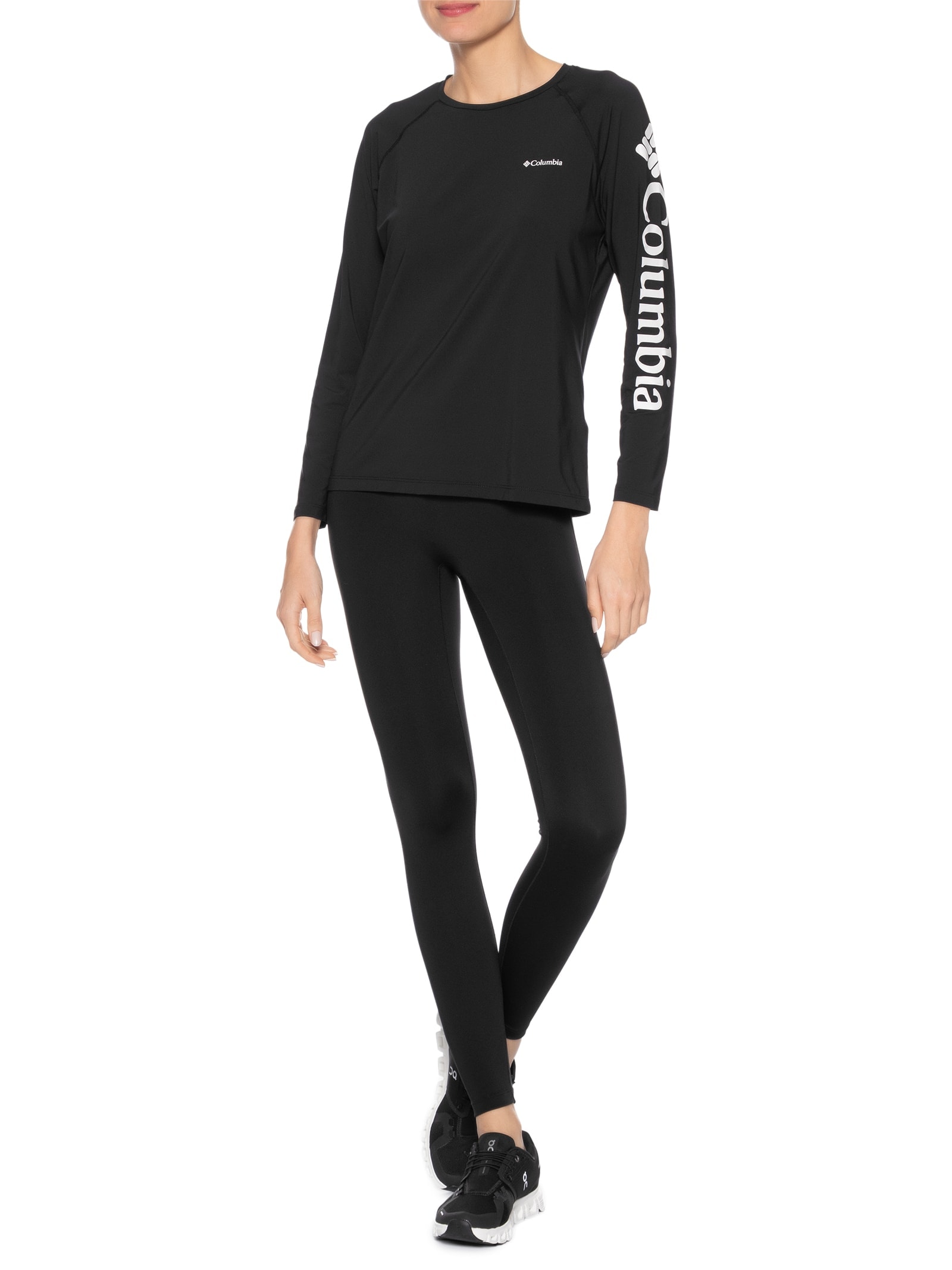 Camiseta Feminina Aurora Ml Preto Columbia