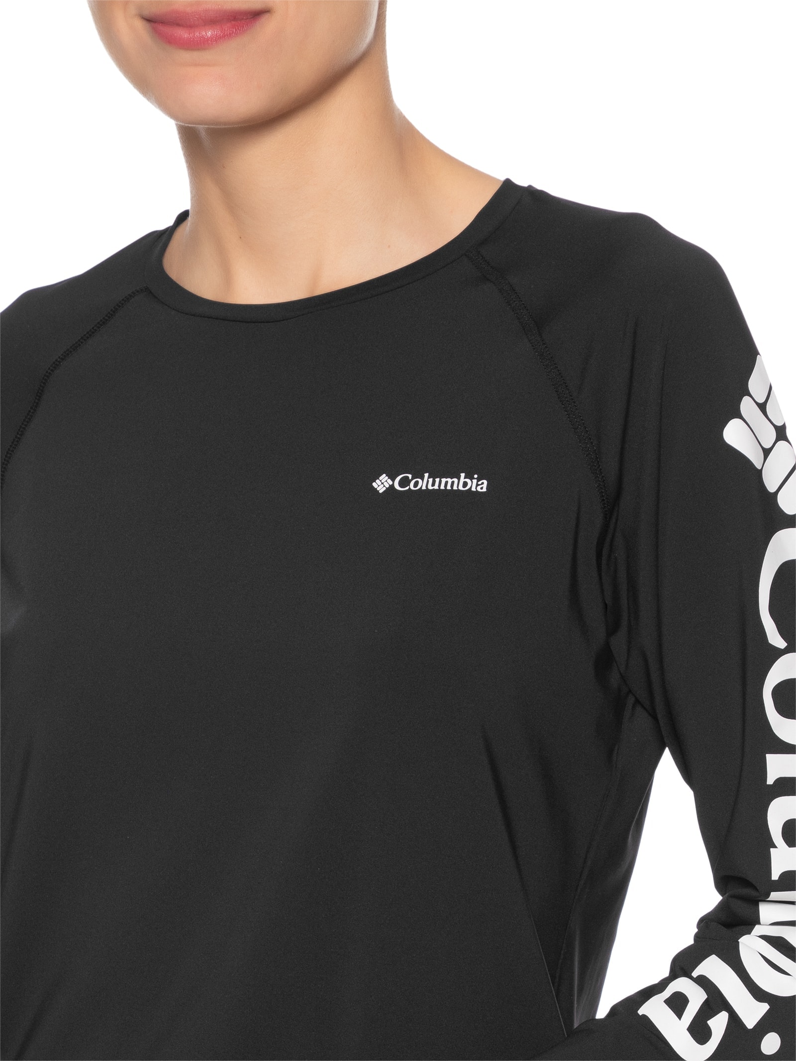 Camiseta Feminina Aurora Ml Preto Columbia