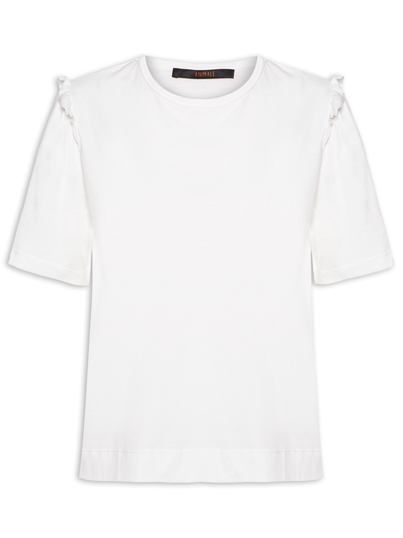 Camiseta Feminina Babado Manga Branco Animale