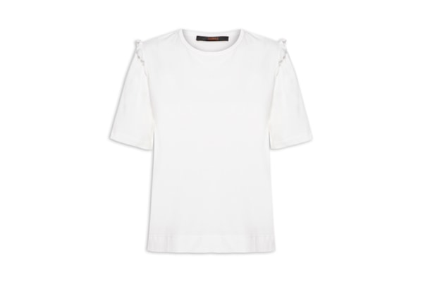 Camiseta Feminina Babado Manga - Branco