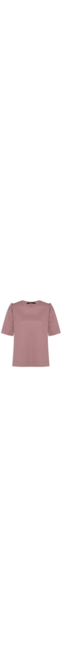 Camiseta Feminina Babado Manga - Marrom