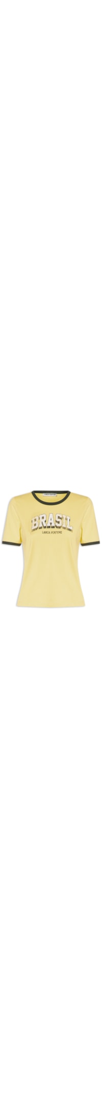 Camiseta Feminina Baby Look Bicolor - Amarelo