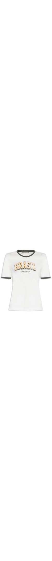 Camiseta Feminina Baby Look Bicolor - Off White