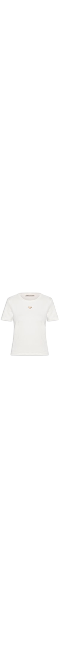 Camiseta Feminina Baby Look Com Placa - Branco