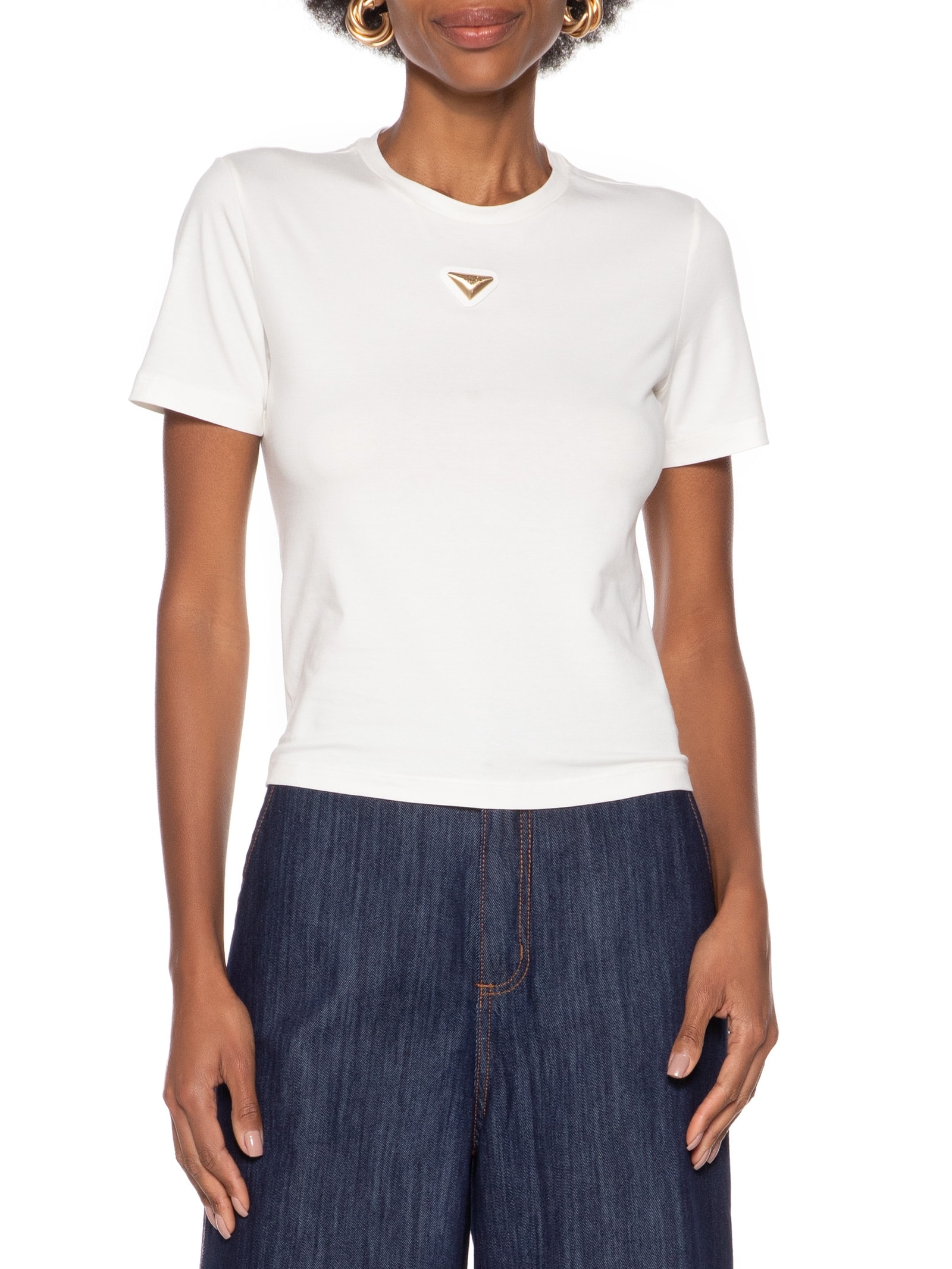 Camiseta Feminina Baby Look Com Placa Branco Lança Perfume