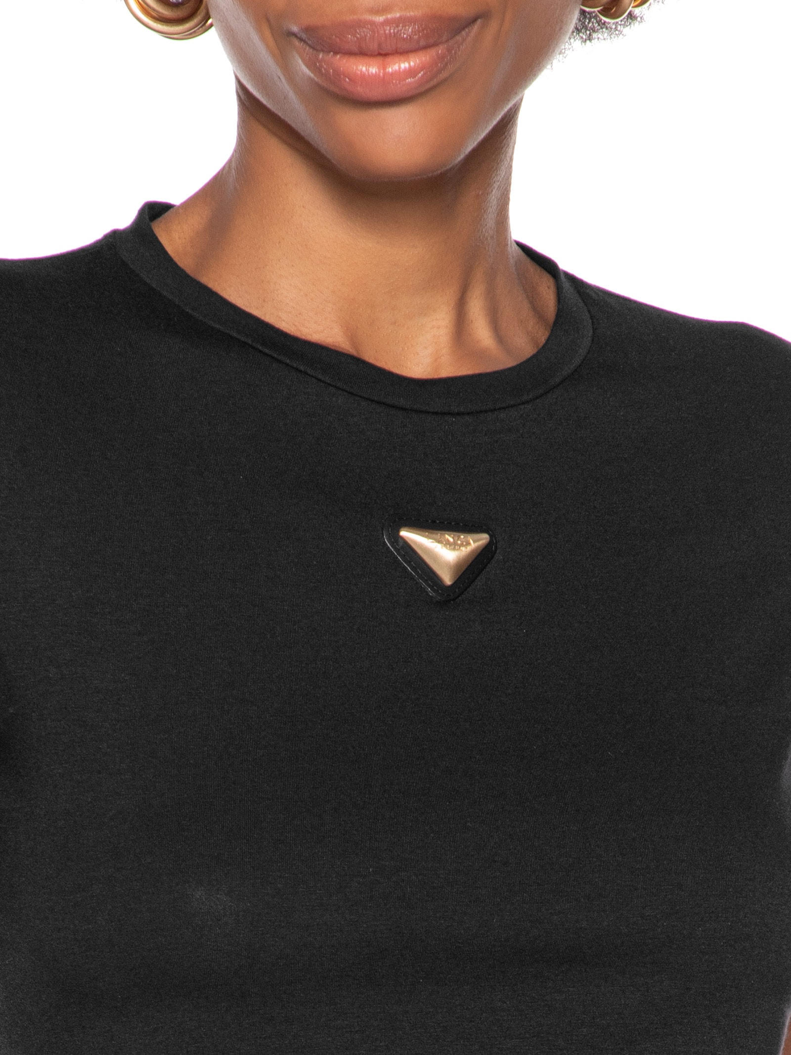 Camiseta Feminina Baby Look Com Placa Preto Lança Perfume