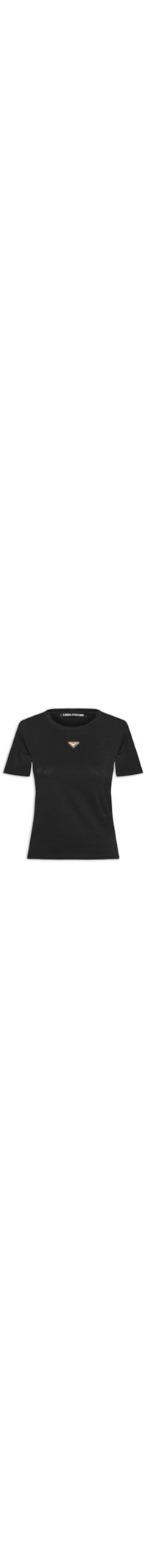 Camiseta Feminina Baby Look Com Placa - Preto