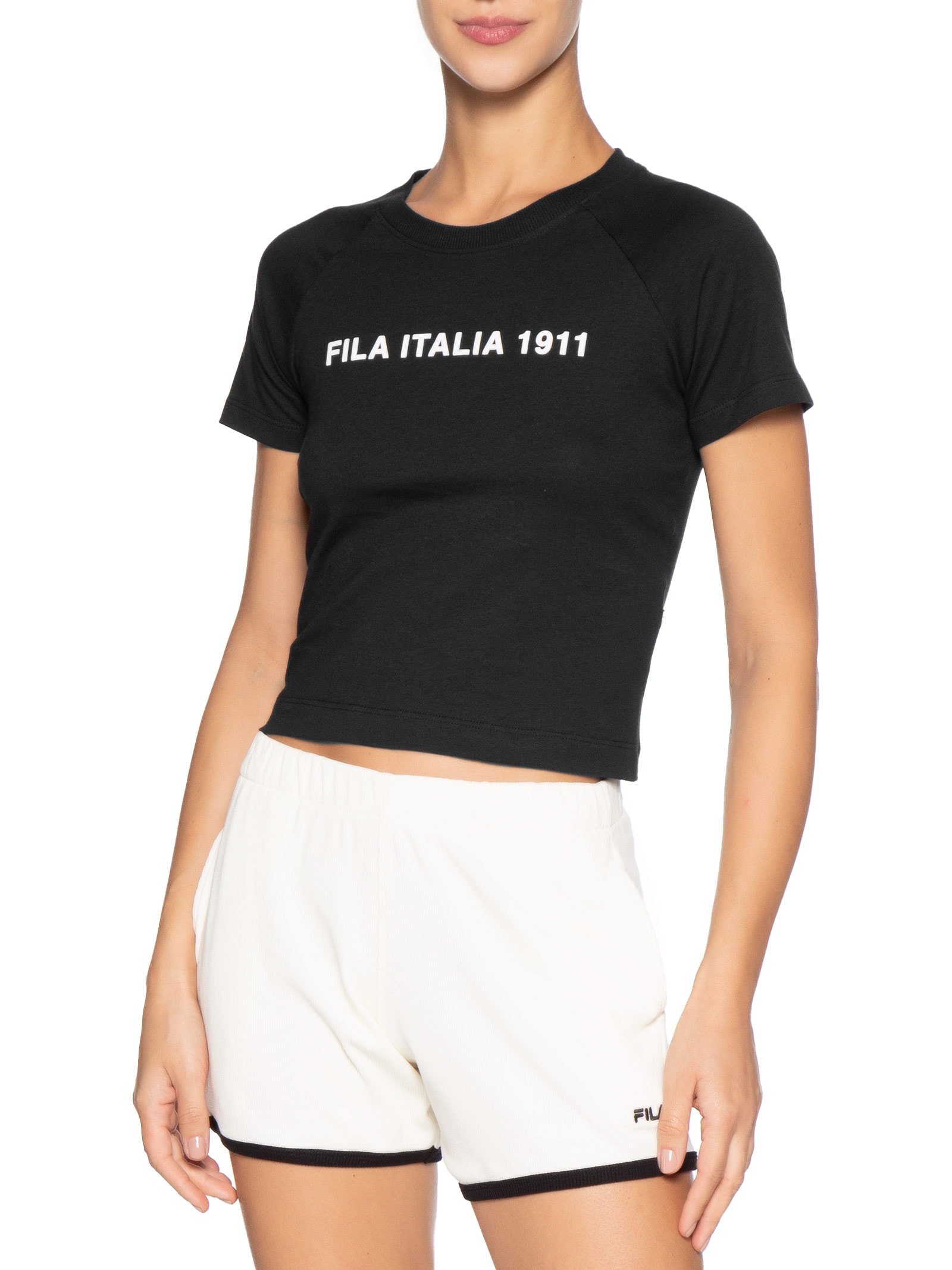 Camiseta Feminina Baby T Stile Sport Preto Fila