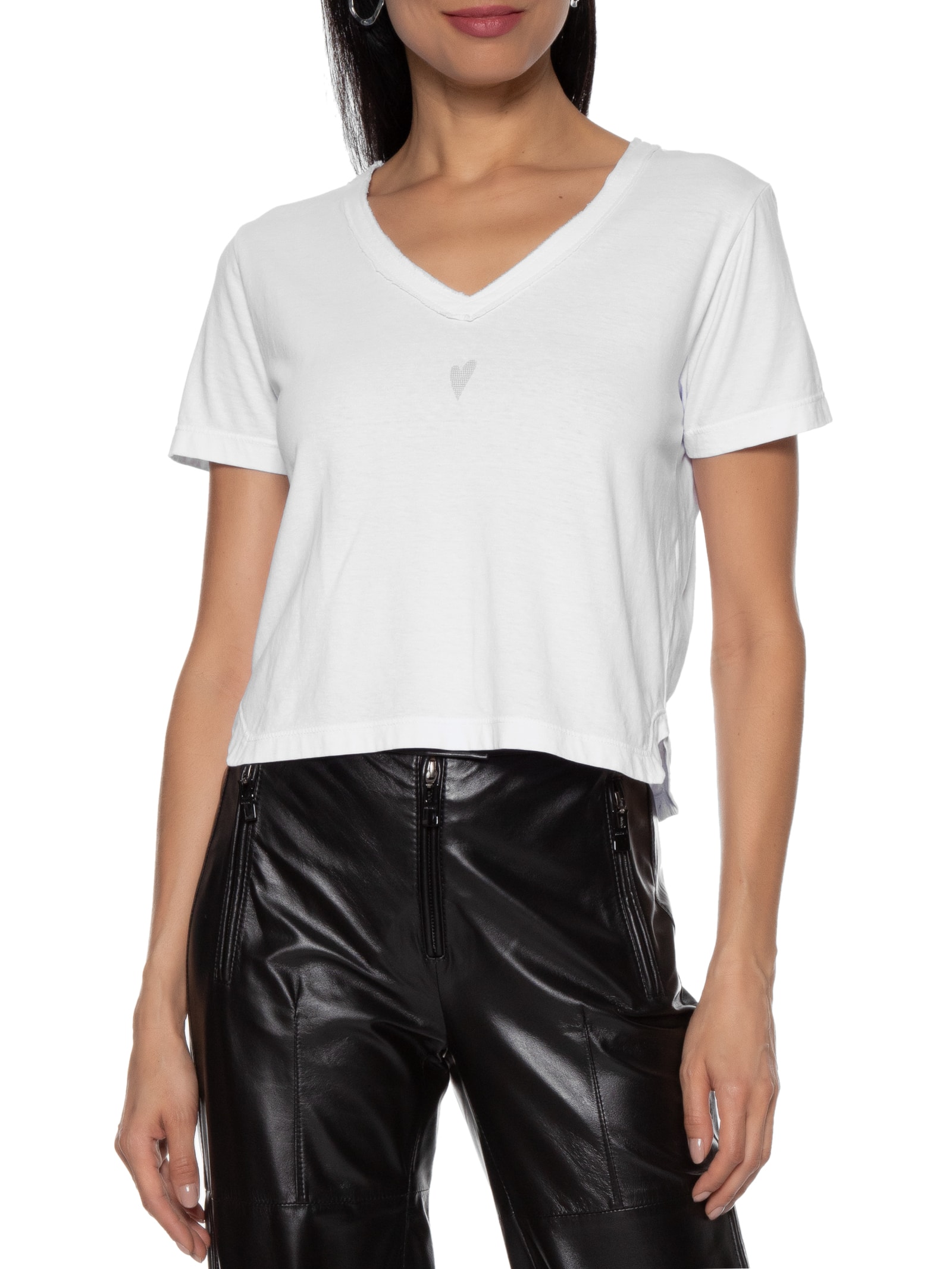 Camiseta Feminina Basic Heart Branco Twenty Four Seven