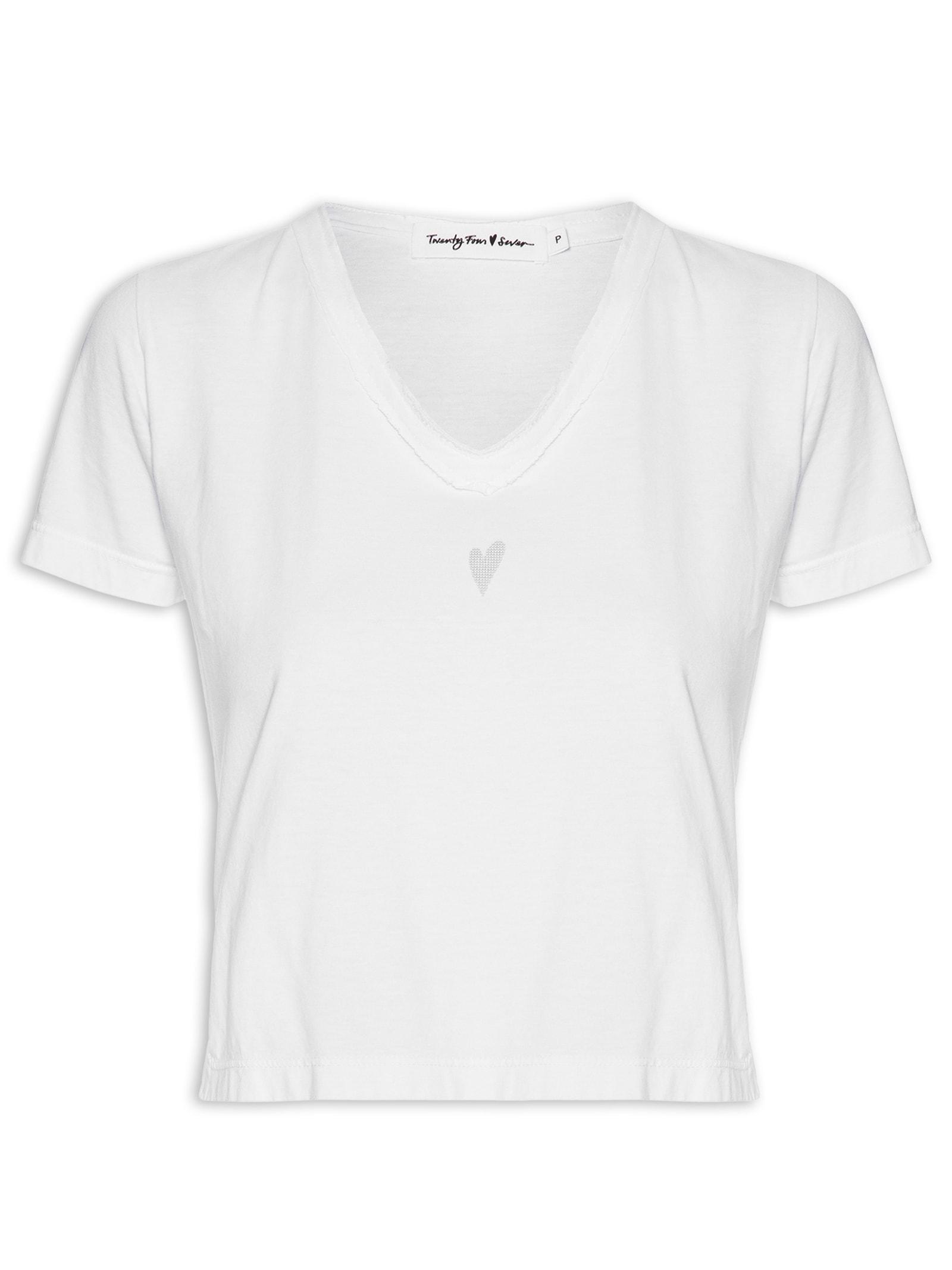 Camiseta Feminina Basic Heart Branco Twenty Four Seven