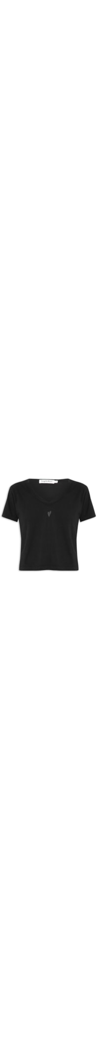 Camiseta Feminina Basic Heart - Preto