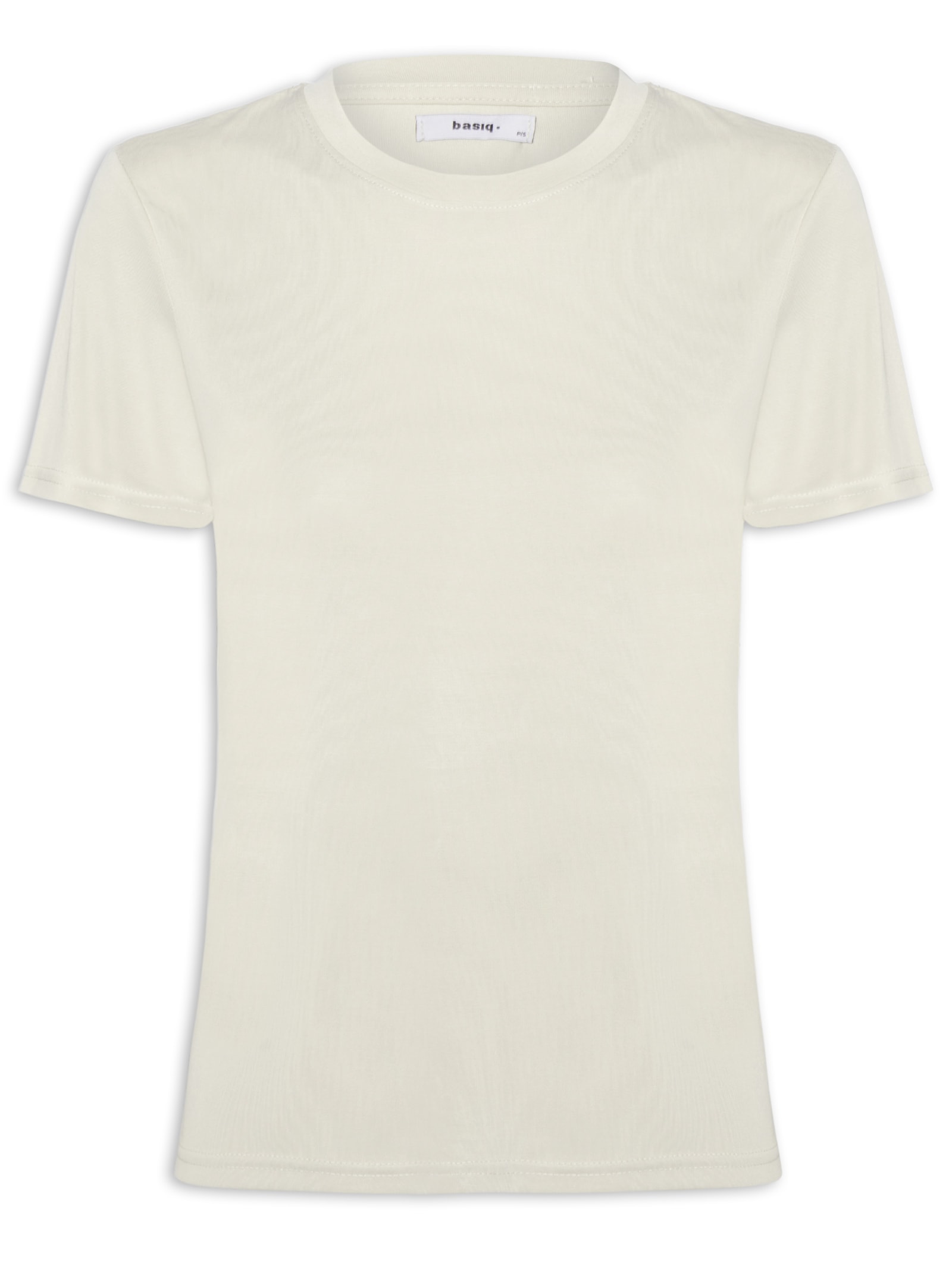 Camiseta Feminina Básica Alongada Bege Basiq