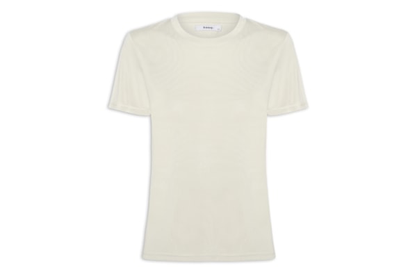 Camiseta Feminina Básica Alongada - Bege