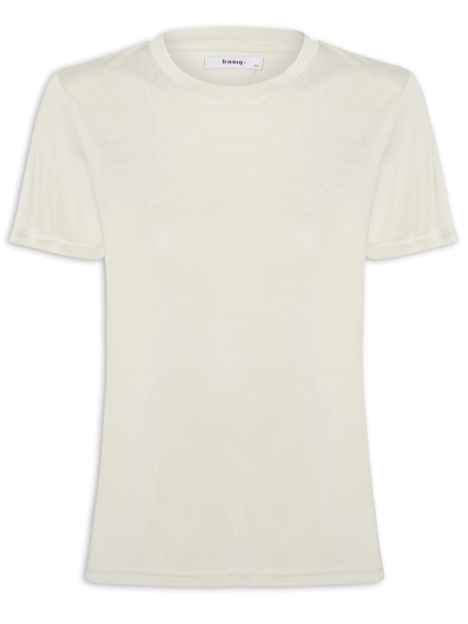Camiseta Feminina Básica Alongada Bege Basiq