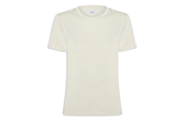 Camiseta Feminina Básica Alongada - Bege