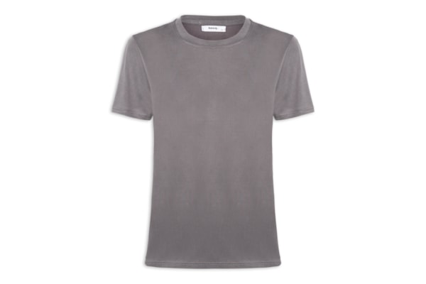 Camiseta Feminina Básica Alongada - Cinza