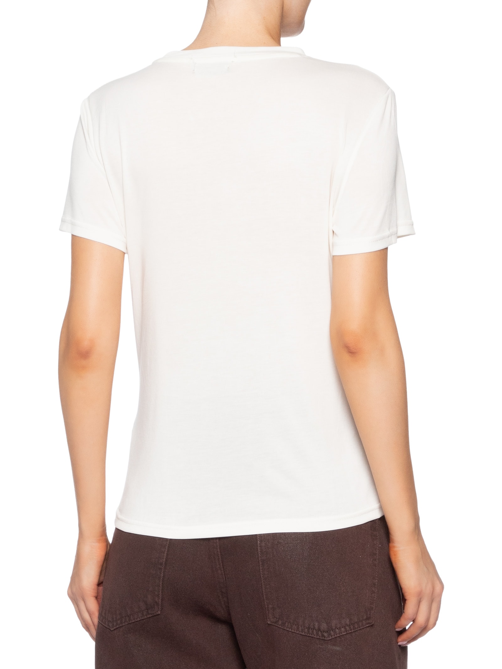 Camiseta Feminina Básica Alongada Off White Basiq