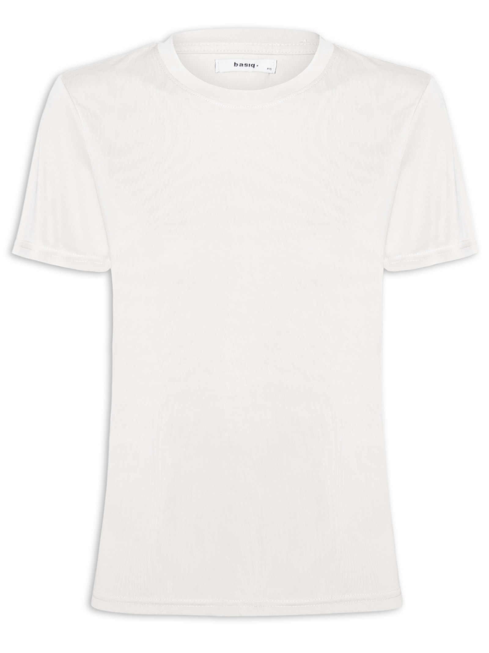 Camiseta Feminina Básica Alongada Off White Basiq