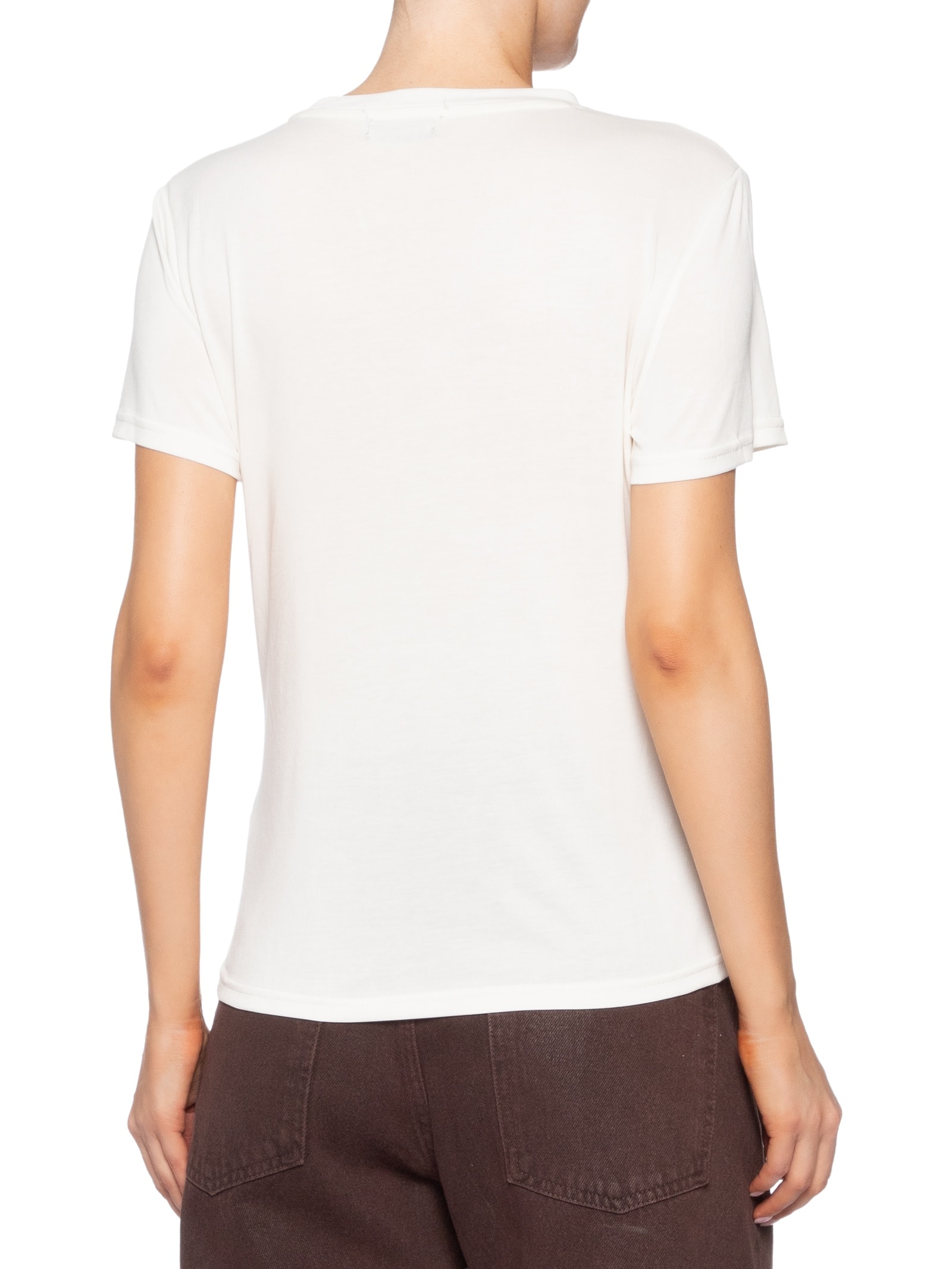 Camiseta Feminina Básica Alongada Off White Basiq