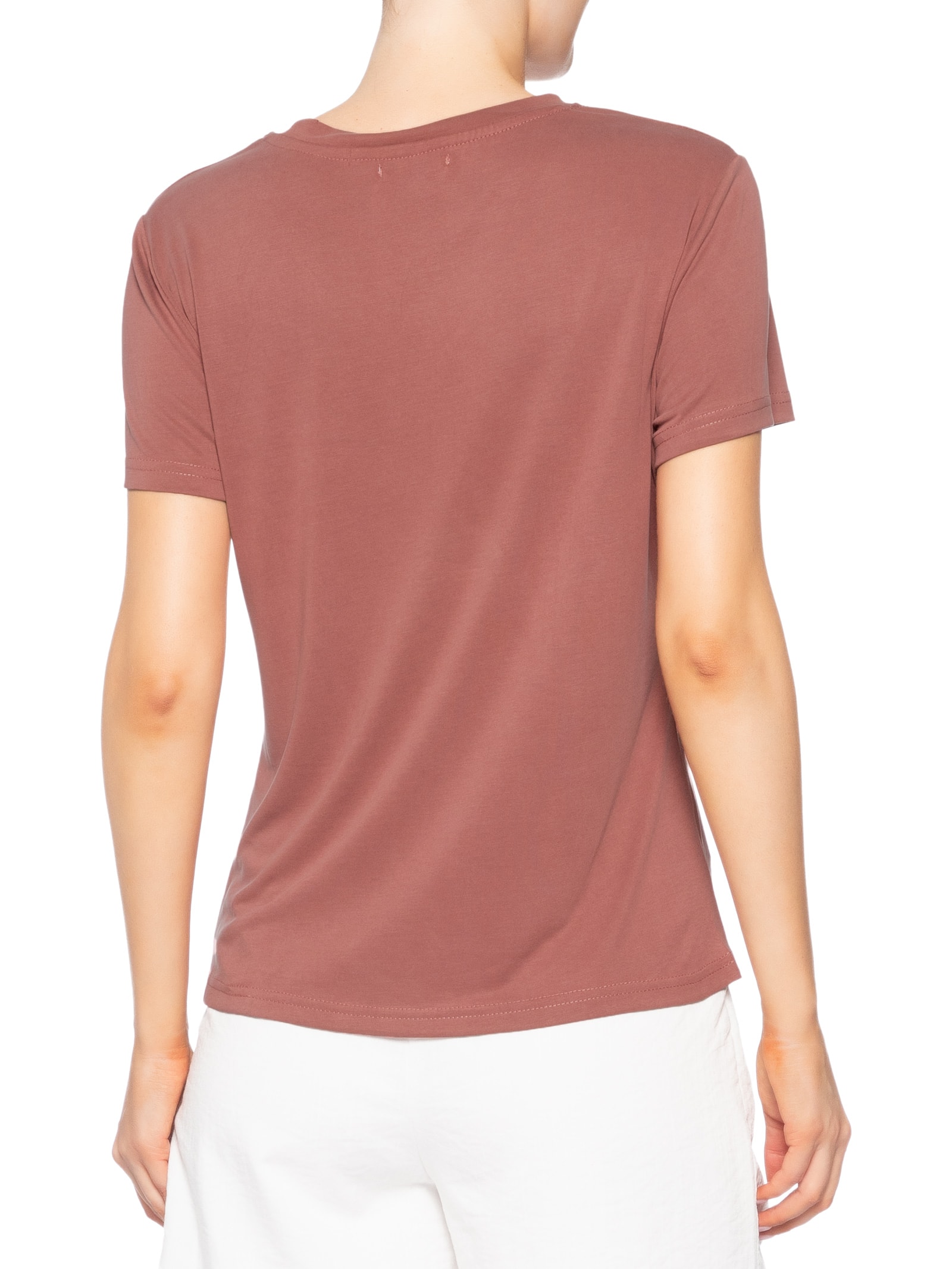 Camiseta Feminina Básica Alongada Vermelho Basiq