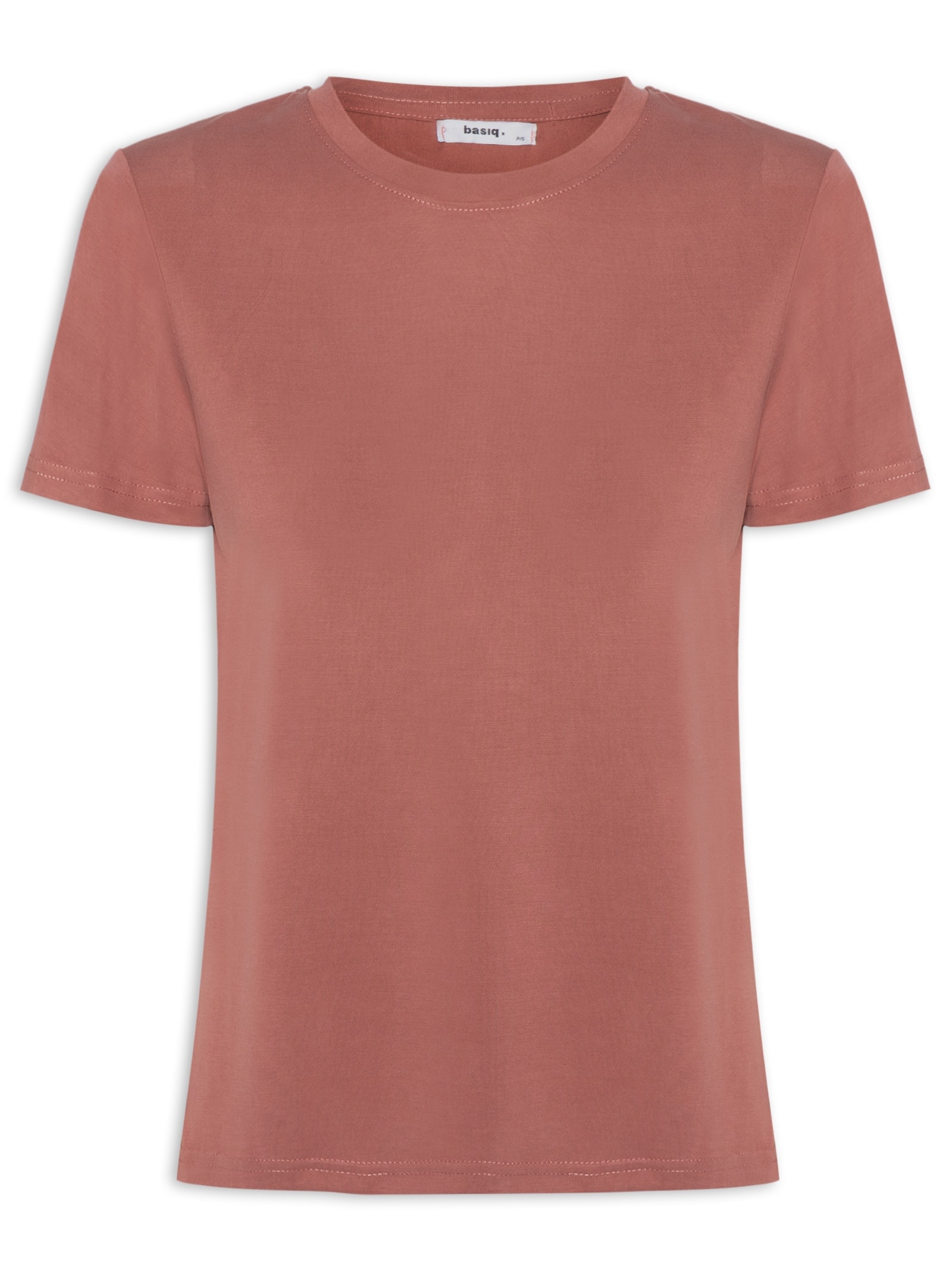 Camiseta Feminina Básica Alongada Vermelho Basiq
