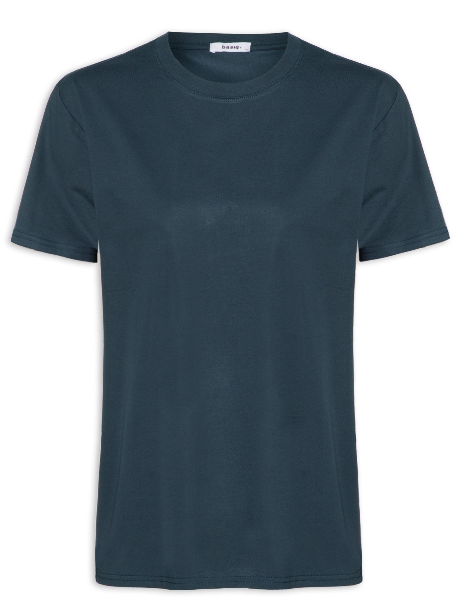 Camiseta Feminina Básica Azul Basiq