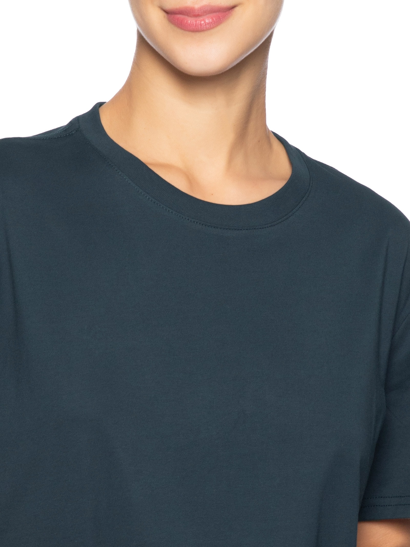 Camiseta Feminina Básica Azul Basiq