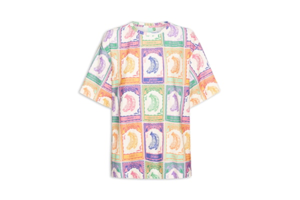 Camiseta Feminina Básica Banana Selo - Off White
