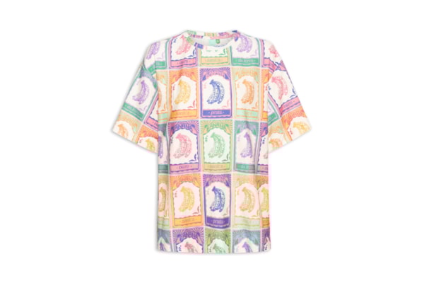 Camiseta Feminina Básica Banana Selo - Off White