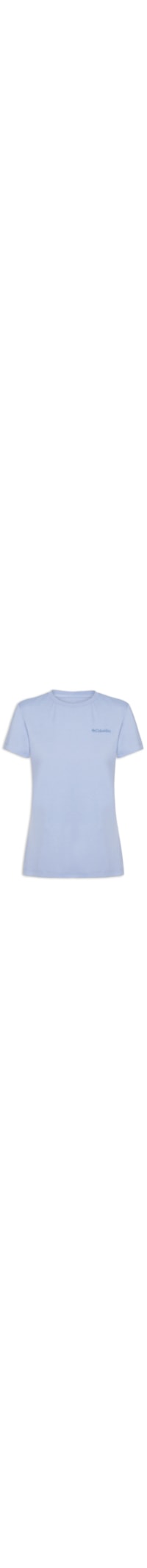 Camiseta Feminina Básica Bordado - Azul