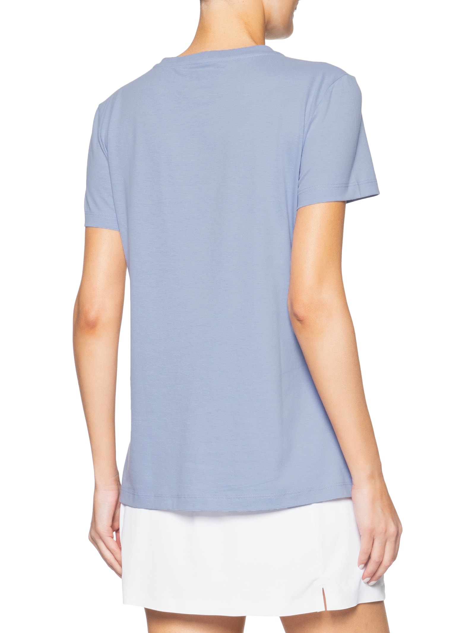 Camiseta Feminina Básica Bordado Azul Columbia