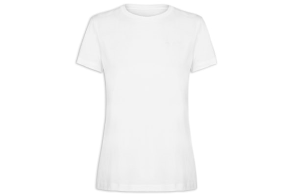 Camiseta Feminina Básica Bordado - Branco