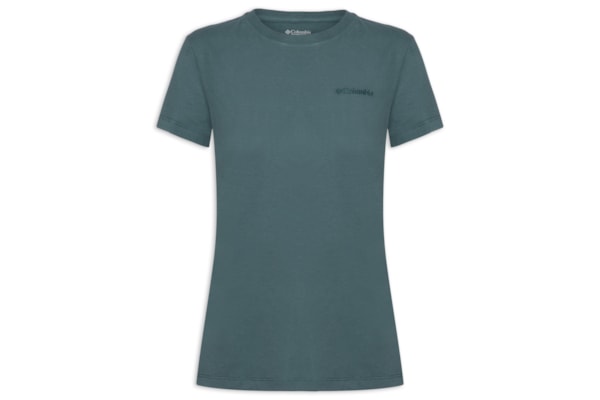 Camiseta Feminina Básica Bordado - Verde