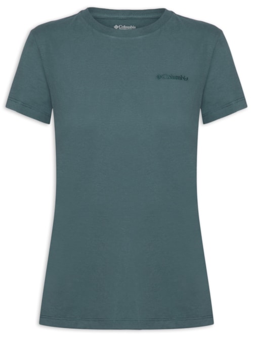 Camiseta Feminina Básica Bordado - Verde