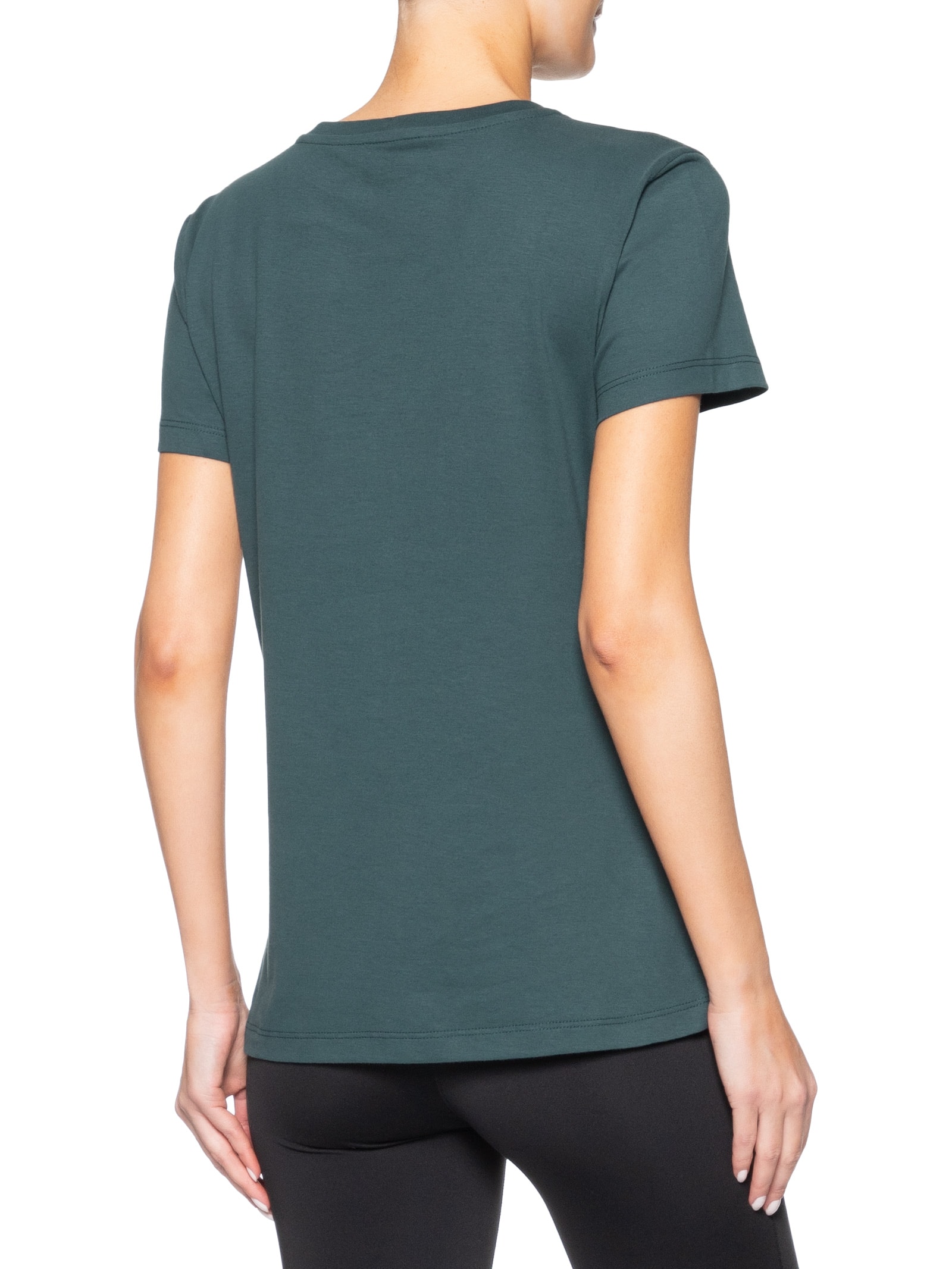 Camiseta Feminina Básica Bordado Verde Columbia