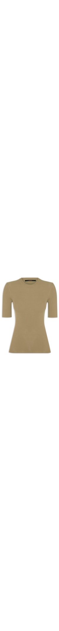 Camiseta Feminina Básica Canelada Tricot Color - Marrom