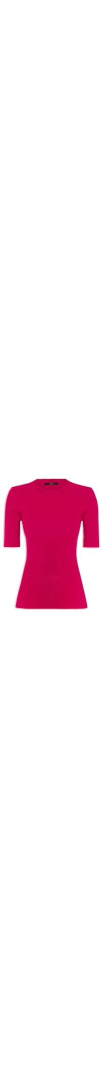 Camiseta Feminina Básica Canelada Tricot Color - Rosa