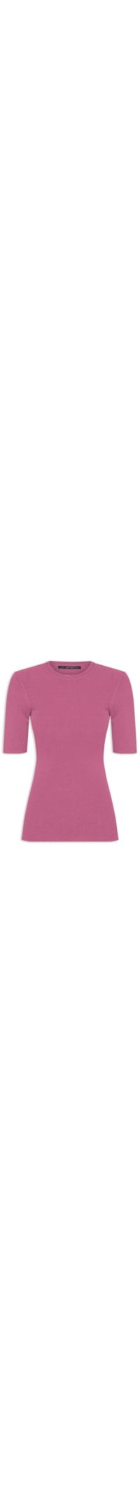 Camiseta Feminina Básica Canelada Tricot - Rosa