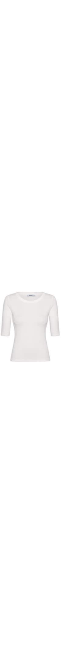 Camiseta Feminina Básica Com Manga Justa - Branco
