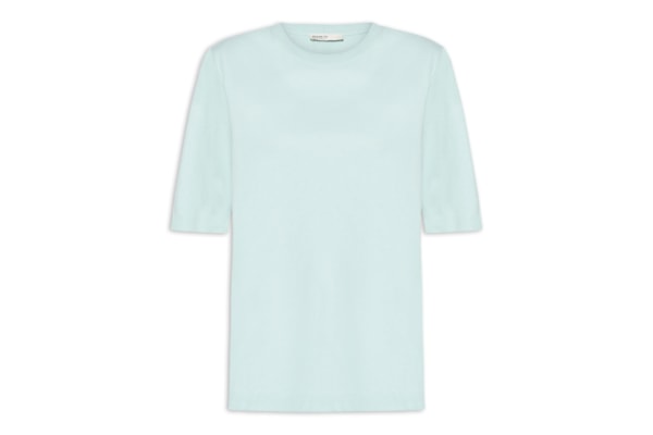 Camiseta Feminina Básica Com Ombreira - Verde