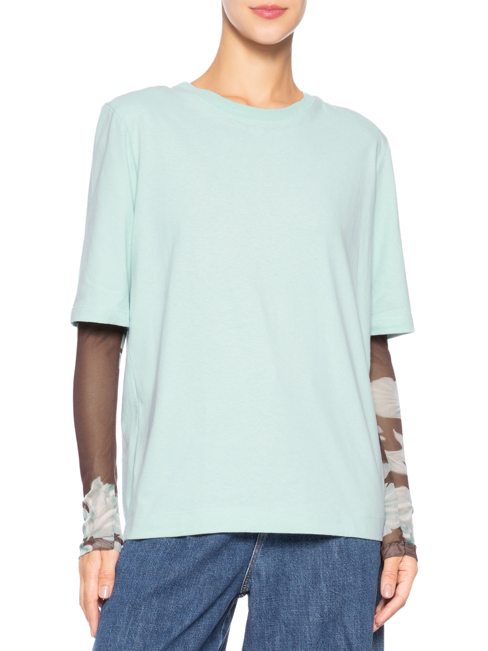 Camiseta Feminina Básica Com Ombreira Verde Dress To