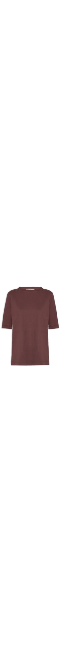 Camiseta Feminina Básica com Ombreira – Marrom