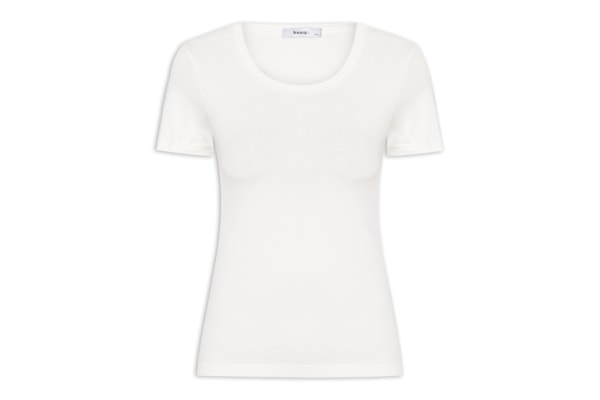 Camiseta Feminina Básica Decote Em U - Off White