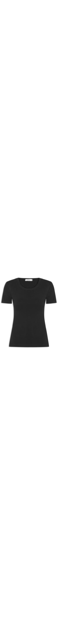 Camiseta Feminina Básica Decote Em U - Preto