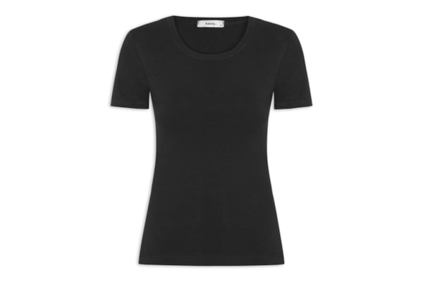 Camiseta Feminina Básica Decote Em U - Preto