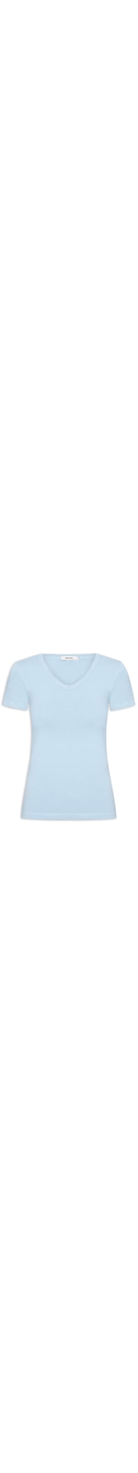 Camiseta Feminina Básica Decote Em V - Azul