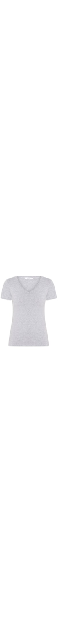 Camiseta Feminina Básica Decote Em V - Cinza