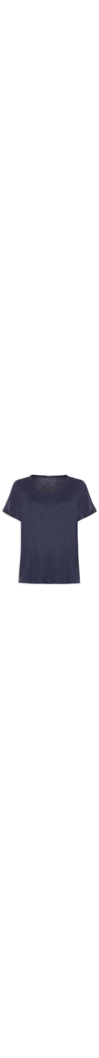 Camiseta Feminina Básica Decote Redondo - Azul
